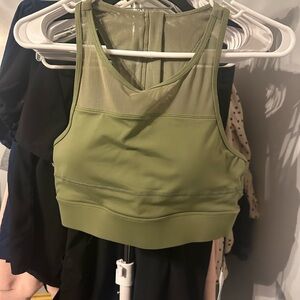 ZYIA Olive Green Mesh-Back Sports Bra